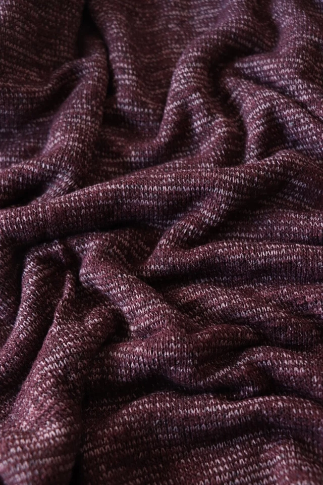 2YD Heathered Burgundy Hacci Sweater Knit  - Image 1 of 1