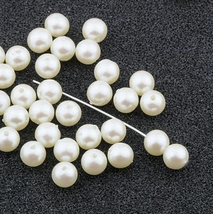 5mm Cream Acrylic Round Faux Pearl Bead Vintage Japanese 80pcs 10305003 - Picture 1 of 2