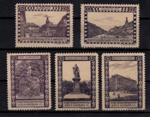 German Charity Advertising Stamps- Marburg Town Beautification Assoc.- Landmarks - Picture 1 of 1
