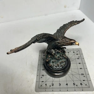 Wings of Glory Swooping Eagle Bronze Electroplated Figurine Base Statue 12” Span - Picture 1 of 8