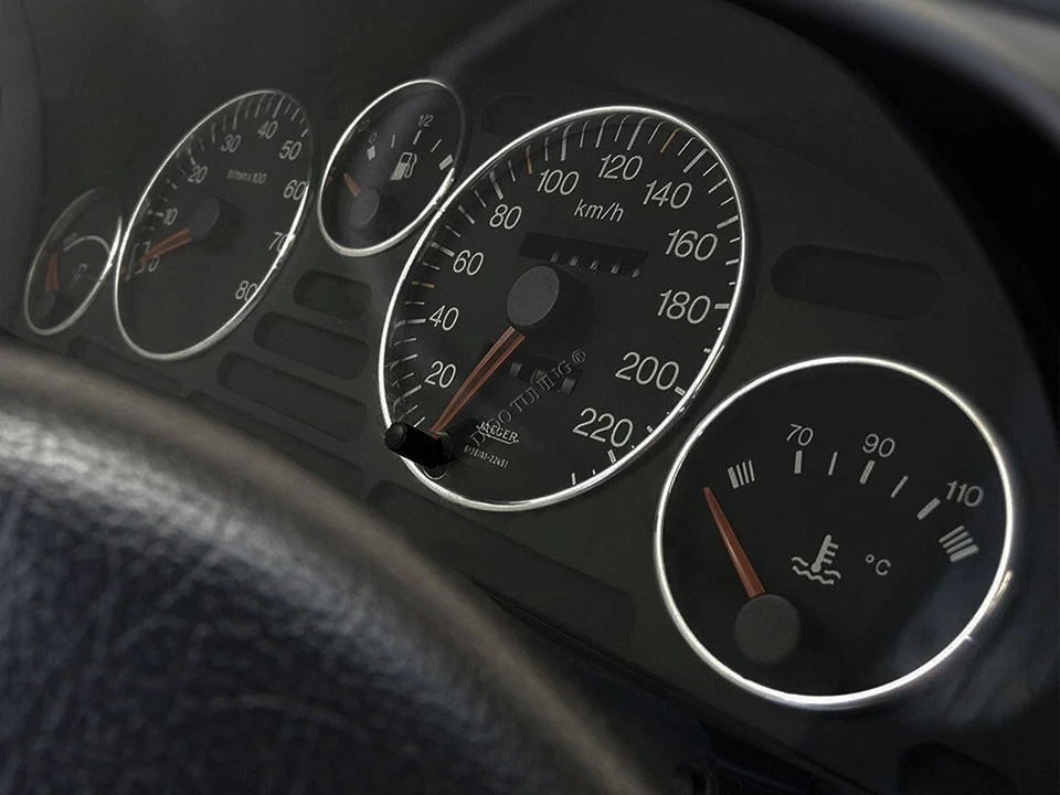 Anillos de tablero de aluminio pulido para Peugeot 405 1987-1996 5 piezas Foto 1 de 4