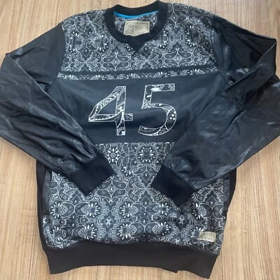Entree LS Authentic Mens Sweater Size XXL Paisley and faux leather Sweatshirt 45 - Image 1 of 4