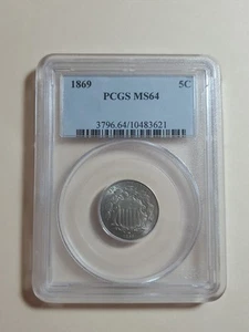 5c 1869 PCGS MS64 - Picture 1 of 2