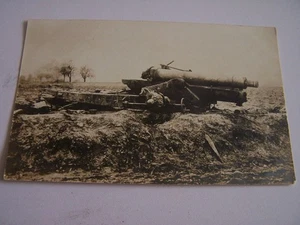 Militär Waffe Deutsches Geschütz beschädigt Vintage RP Postkarte - Bild 1 von 2