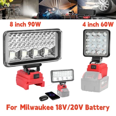 NEW LED Work Light Flashlight for Milwaukee 18V M18 Battery with USB Charger - Image 1 of 4