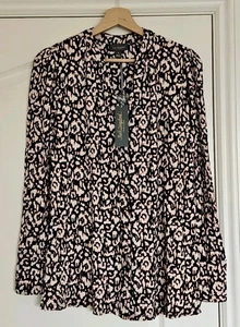 Ruth Langsford Long Sleeve Button Front Printed Jersey Shirt, Size M - Picture 1 of 6