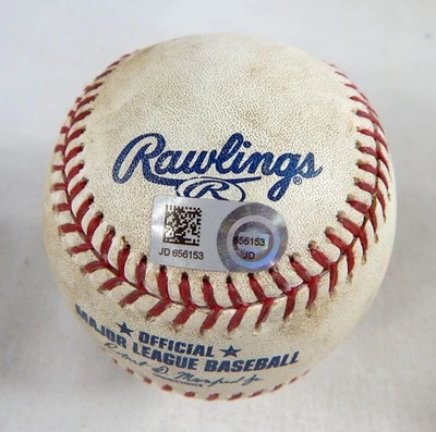 2019 Brewers Pirates Game Used Baseball Adam Frazier Single Kevin Kramer walk - Image 1 of 4