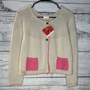 New Hanna Andersson Pockets Poncho Cotton Cardigan Sweater Size 140 (MSRP $56) - Picture 1 of 10