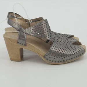 Dansko Teagan Leather Sandals Womens Size 39 Metallic Slingback Granny Retro - Picture 1 of 12
