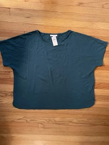 NEU Pure JJill Pull-On Strick Top grün Kurzarm Rundhals Orig $ 69 Neu mit Etikett - Bild 1 von 12