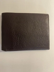Dorsa Men's Black Leather Bi-Fold Wallet - Picture 1 of 4