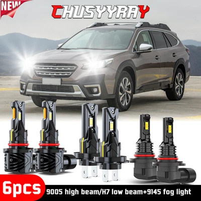 6x faros LED luces altas bajas y antiniebla para Subaru Outback 2005-2009 Foto 1 de 4