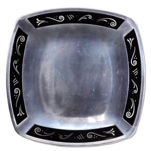 Lenox Spyro 14" Schwarz Glas und Legierung Serviergeschirr Servierplatte Tablett - Bild 1 von 6