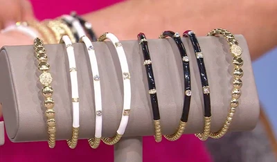 Heidi Daus SLIM PICKENS Juego de Pulsera 8 Piezas Blanco y Negro PEQUEÑO/MEDIANO nuevo con etiquetas Foto 1 de 4