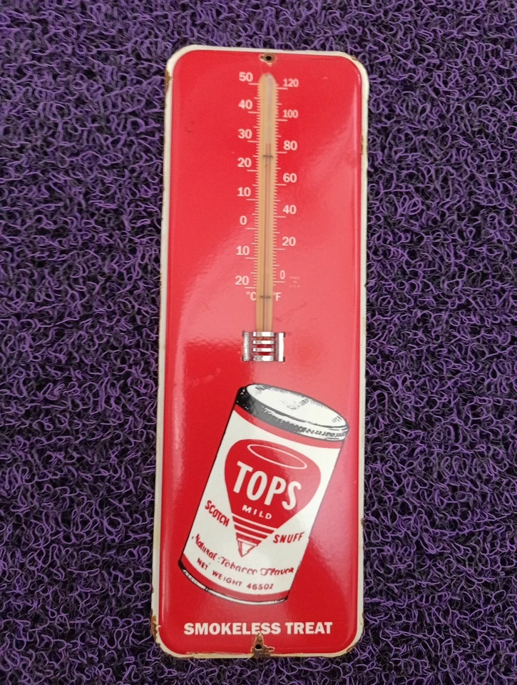 Vintage Tops Mild Thermometer Tin merchandise Tobacco Flavor Not Porcelain - Image 1 of 4