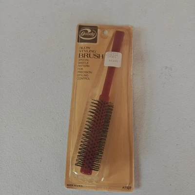 Escova Goody Blow Style 7107 aderência quadrada 1982 NOS ferramenta de cabelo vintage EUA estilo marrom - Imagem 1 de 4