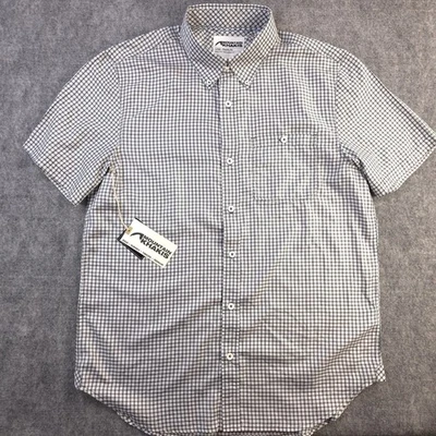 New Mountain Khakis Shirt Large Classic Fit Gray Check Short Sleeve Button Down - Image 1 of 4