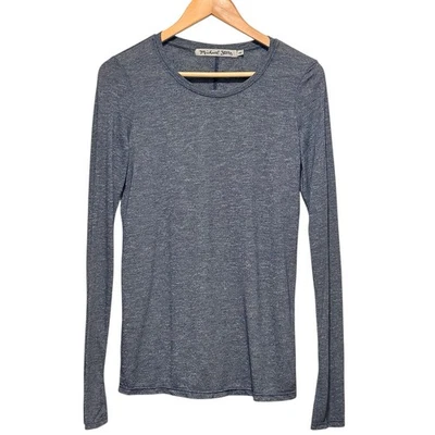 MICHAEL STARS One Size / Small Brooklyn Jersey Blue Casual Womens Crewneck Top - Image 1 of 4