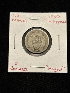 1903 Philippines 5 Centavos U.S. Admin Circulated “may161” - Picture 1 of 24
