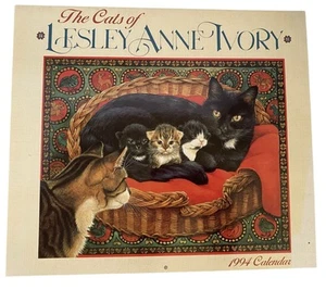 1994 Calendar Lesley Anne Ivory Cats Unmarked Vtg - Picture 1 of 7