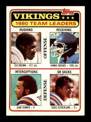 1981 Topps #432 Ted Brown/Ahmad Rashad TL CL NM/NM+ X2767617 - Image 1 of 3