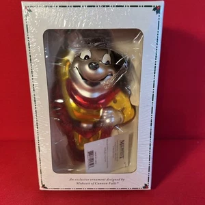 VINTAGE LARGE GLASS MIGHTY MOUSE CHRISTMAS TREE ORNAMENT NEW IN BOX! FREE SHIP! - Picture 1 of 8