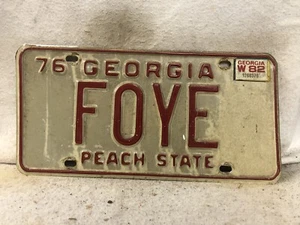 Vintage 1976 Georgia Vanity License Plate “FOYE” - Picture 1 of 2