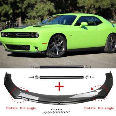 Front Bumper Lip Spoiler Splitter For Dodge Challenger R Carbon Fiber Style Foto 1 de 4