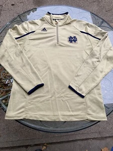 Adidas ClimaLite Men’s Medium Notre Dame Fighting Irish Gold 1/4 Zip Pullover - Picture 1 of 9