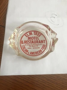Vintage Glass Ashtray Elm Tree Motel & Restaurant Hudson NY - Picture 1 of 4