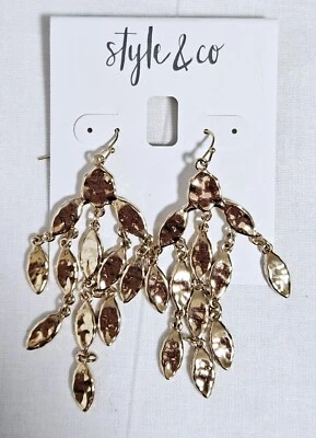 Pendientes araña Style & Co tono dorado J10-3040 Foto 1 de 4