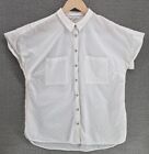 White Stuff Women's 100% Cotton Medium White & Orange Bobble Smart Casual Shirt