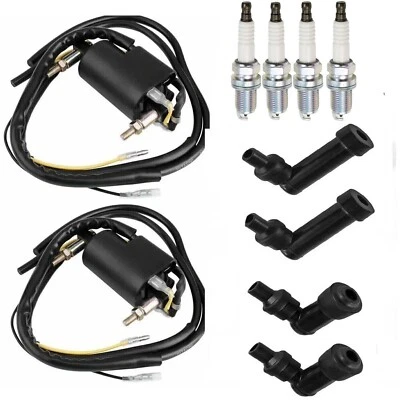 2x Ignition Coil Spark Plug Boot Caps Kawasaki 750 LTD KZ750 1980 1982 1983 - Image 1 of 4