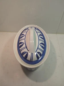 Terrine Porcelaine GIEN France Blanche Motif Bleu Plat Collection Cuisine Ancien - Picture 1 of 19