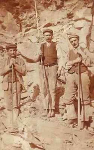 Merionethshire Blaenau Ffestiniog William Roberts b1873 and fellow slate miner - Picture 1 of 1