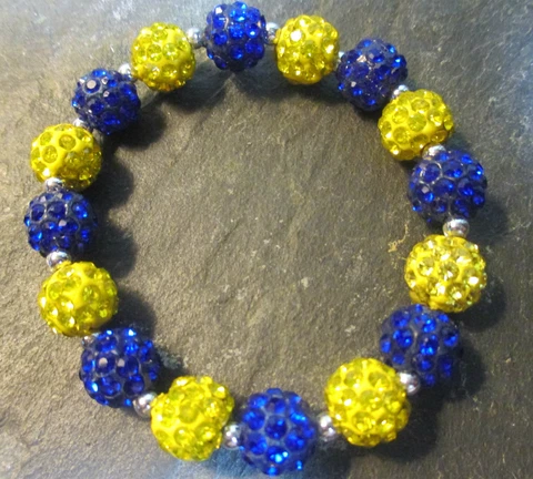 Milwaukee Brewers-LA Rams-*Bling* Crystal-Rhinestone-Royal Blue/Yellow-Bracelet Cover
