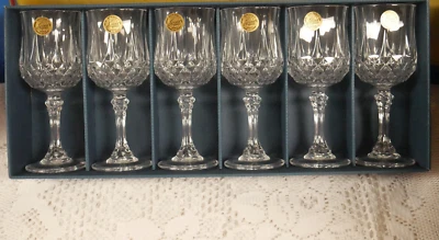 NUEVO EN CAJA CRISTAL D'ARQUES (6) LONGCHAMP 24% CRISTAL DE PLOMO FRANCÉS 6 1/4 OZ COPAS DE VINO Foto 1 de 4