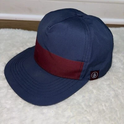 Volcom Navy Blue and Burgandy Adjustable Fabric Hat - Image 1 of 4