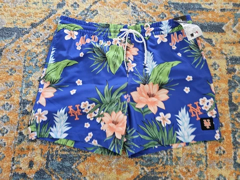 Mens HURLEY Board Swim Shorts Trunks MLB New York Mets Size XL NEW ‘47 Cover