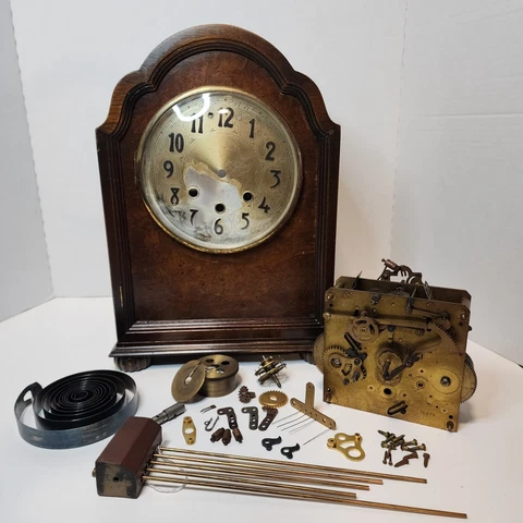 Mauthe German Mantel Clock and Movement Parts Not Working Restore 75272 Cover