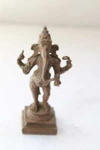 Vintage Old Rare Copper Hindu God Standing Ganesha Statue Rich Patina NH3013 - Picture 1 of 11