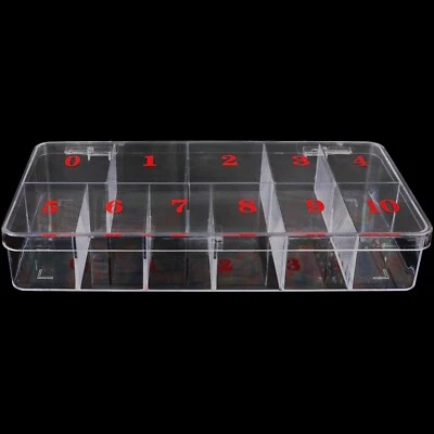 Beauticom Large Empty 11 Space Hard Acrylic Nail Art Tip Storage Box - Clear - Image 1 of 4
