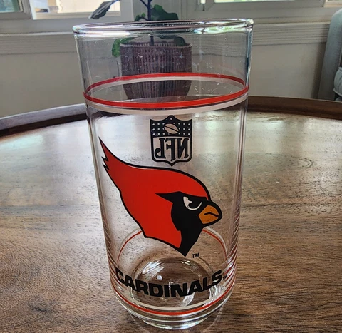 VINTAGE 1980'S NFL Phoenix AZ Arizona Cardinals Logo Mobil Promo Glass NEW Cover
