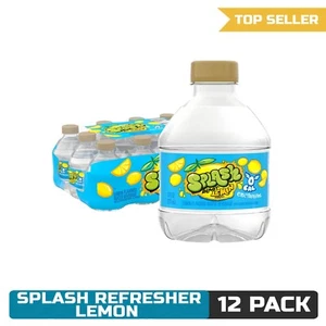 Splash Refresher Lemon Flavored Water, 8 Fl Oz, Plastic Bottle Pack of 12 - Picture 1 of 8