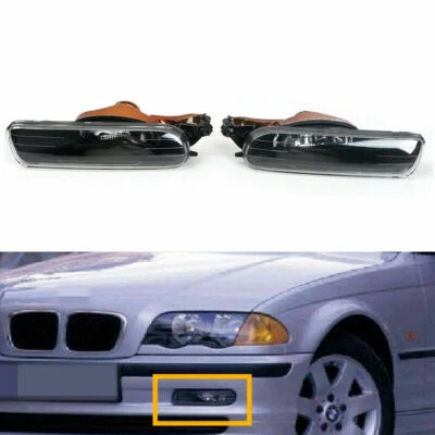 For BMW E46 323i 1999 2000-2001 Pair Front Fog Light Bumper Without bulbs — 第 1/4 张图片