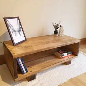 TORIE Solid Wood Tv Unit / Industrial Tv Stand / Rustic Handmade Tv Unit - Picture 1 of 10