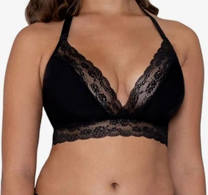 Curvy Kate Black & Pink Twice the Fun Reversible Wirefree Bralette No padding - Picture 1 of 4