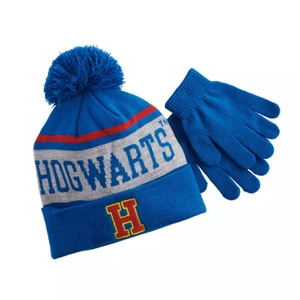 Harry Potter Boys Girls Hogwarts Pom Hat & Gloves Set (Blue, One Size Fits All) - Bild 1 von 3