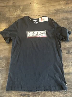 Nike Hombres FC Fútbol/Fútbol Negro/Blanco Bloque Camiseta (DH7444-010) Grande (Alto) Foto 1 de 4