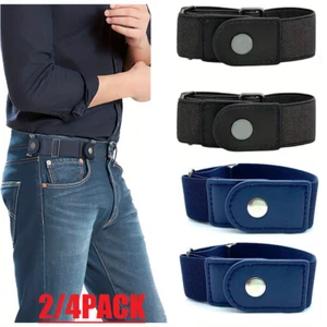 4× Men Women Buckle-free Elastic Invisible Waist Belt for Jeans No Bulge Hassle - Picture 1 of 14